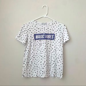 White shirt with black dots